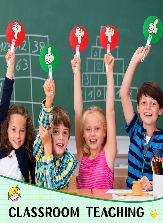 Macarrie 30 Pack Thumbs up Thumbs Down Classroom Voting Paddles Handy Teacher Classroom Event Supplies Plastic Thumbs up Sign Green Red Yes or No Paddles True False Paddles for School Student - Image 2